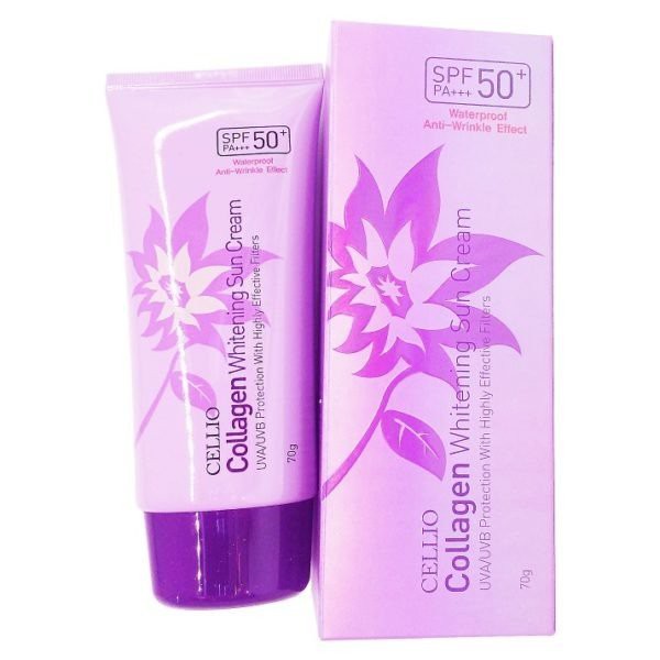 Kem chống nắng Cellio 💖FREESHIP💖Collagen Whitening Sun Cream SPF50 PA+++ chính hãng Hàn Quốc 70g