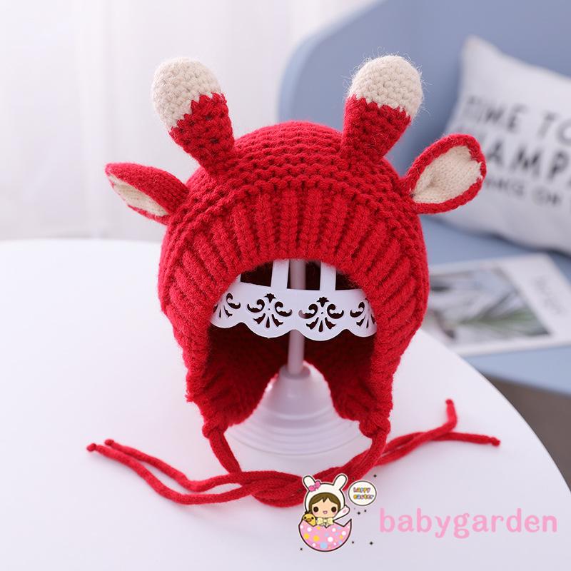 Mũ Len Ấm Áp Mềm Mại Hình Sừng Nai Hợp Thời Trang Cho Bé