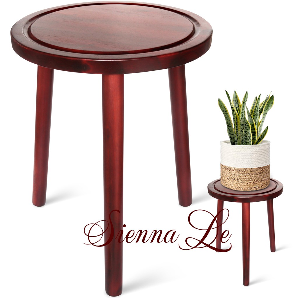 Sienna Le Đôn Gỗ Kệ Giá Tròn Nhỏ Đỡ Chậu Hoa, Chân Lắp Ráp, Mặt Bàn Khoét Rãnh Bàn Kê Đầu Giường