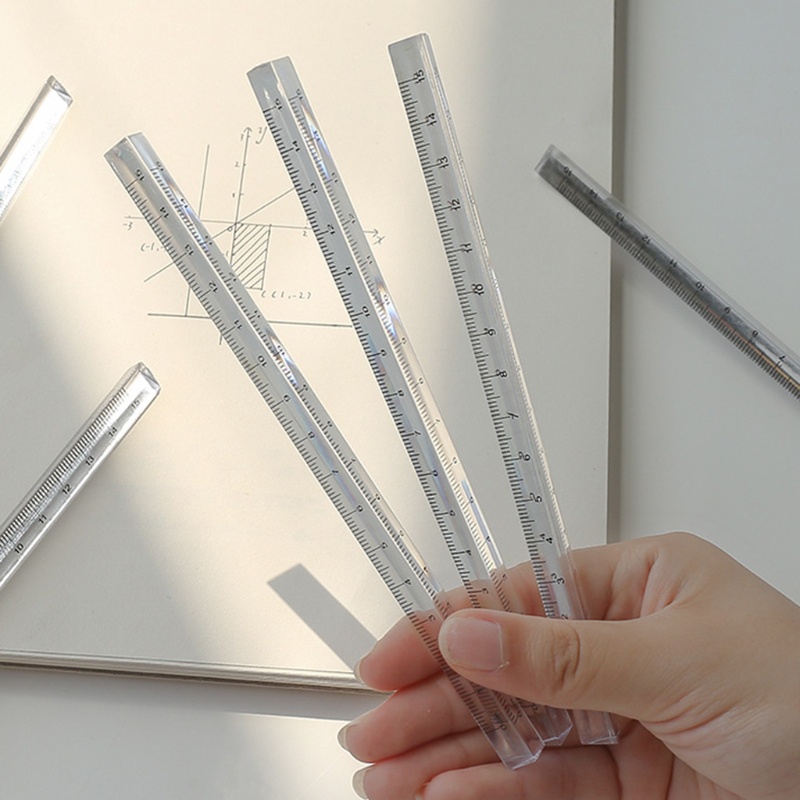 ✿ Thước Thẳng Ba Mặt 0-15cm Bằng Acrylic Trong Suốt Dùng Cho Thiết Kế Kỹ Sư / Thiết Kế Nghệ Thuật