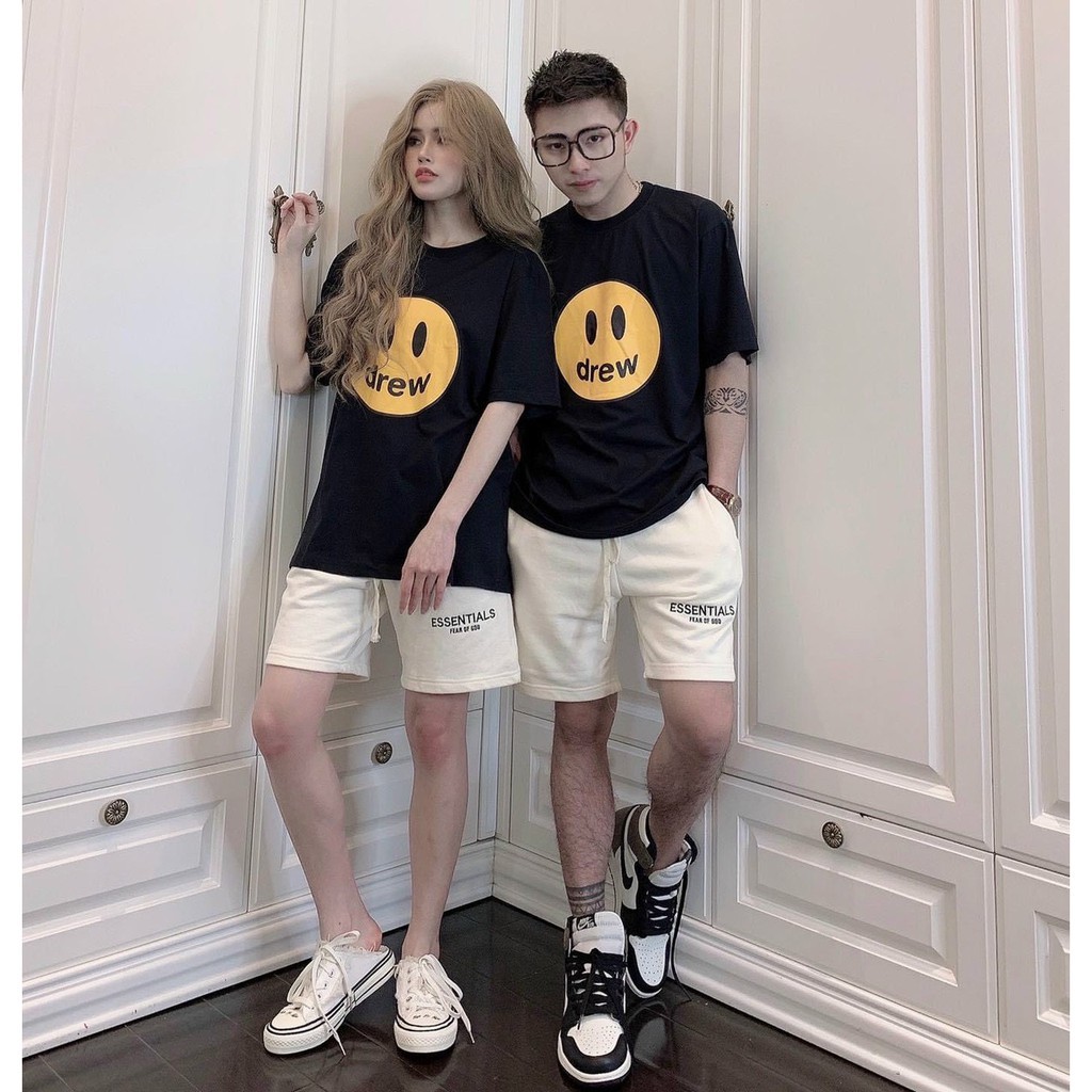 Áo Thun Tay Lỡ Dáng Rộng Áo Phông Nam Nữ Cổ Tròn Chất Cotton 230gram Mẫu Unisex Cho Nam Nữ Drew House Cao Cấp | BigBuy360 - bigbuy360.vn