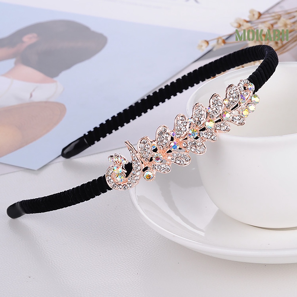 Băng Đô Cài Tóc Đính Đá Chống Trượt Phong Cách Thanh Lịch Dành Cho Nữ