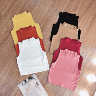 Áo tanktop áo ba lỗ cổ lọ basic