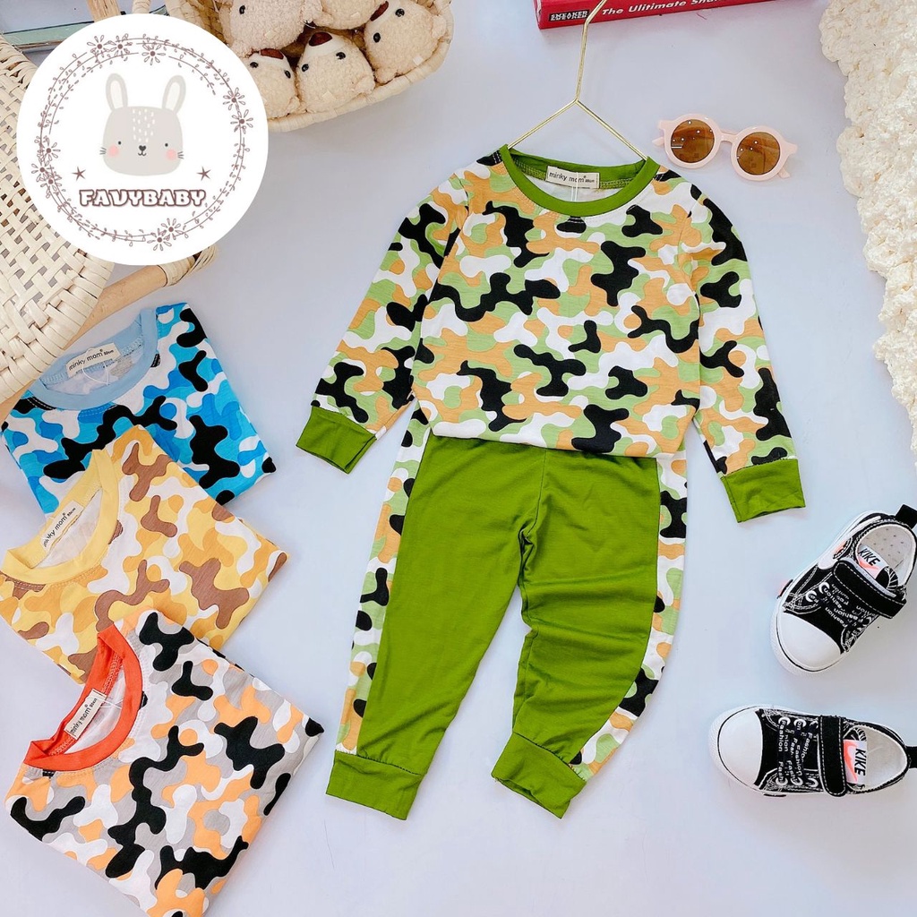 Bộ Dài Tay MINKY MOM Chính Hãng Bé Trai Bé Gái Thun Lạnh Màu Rằn Ri Độc Đáo Trẻ Em 0 1 2 3 4 5 Tuổi - Favybaby