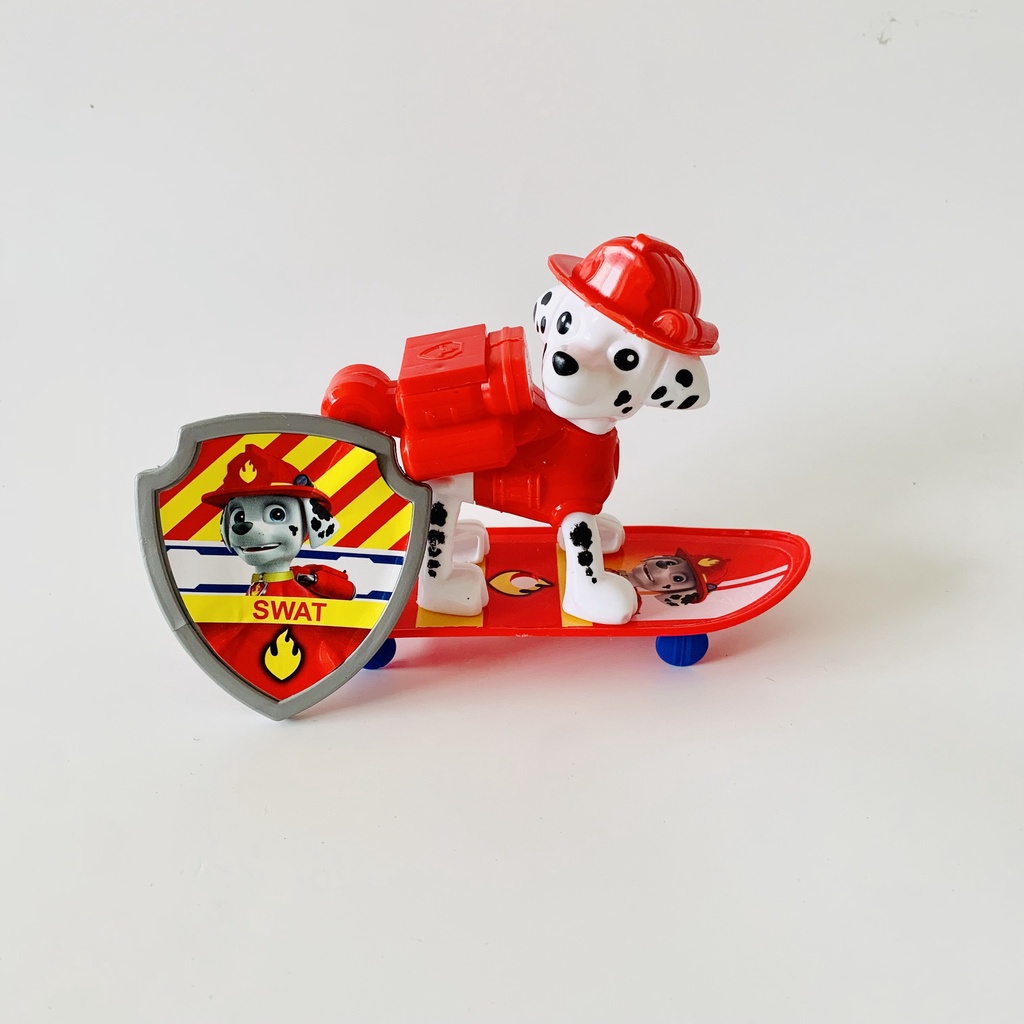 Bộ đồ chơi 6 chó cứu hộ Paw Patrol kèm huy hiệu ván trượt đáng yêu