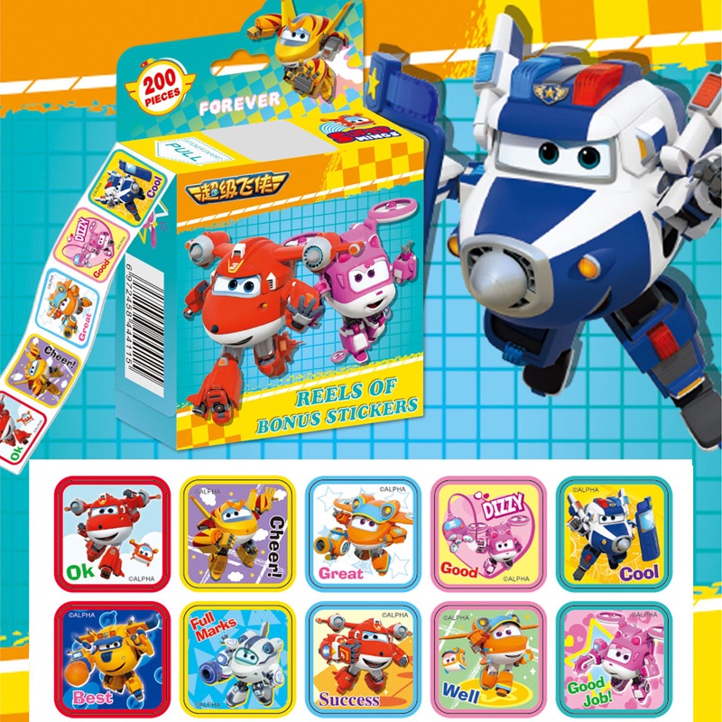 Cuộn 200 Sticker Khen Thưởng Cho Bé - Bộ Sưu Tập Hình Dán Siêu Nhân Spiderman Công Chúa Elsa Bé Cực Thích