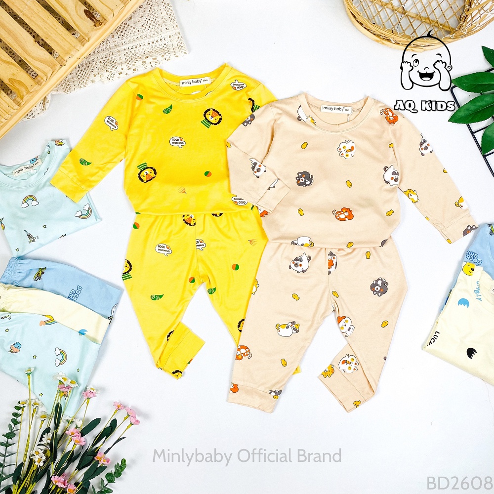 [Bé:7-28kg] Bộ Quần Áo Tay Dài, Quần Dài MINLYBABY Chính Hãng Vải Thun Lạnh Cho Bé Trai, Bé Gái Unibaby BD2608