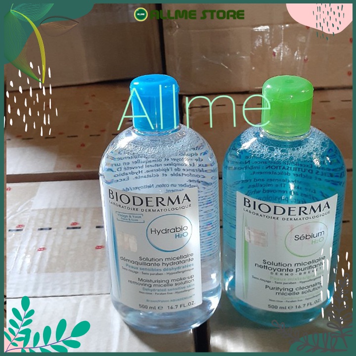 ALLME -Nước Tẩy Trang Bioderma 500ml. dành cho da dầu, da mụn, 500ml bill Pháp và Hàn chính hãng