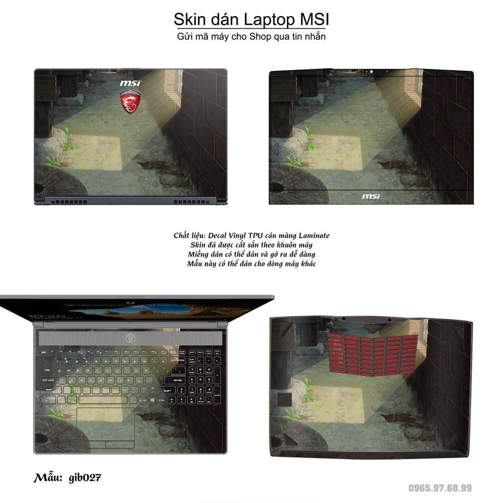 Skin dán Laptop MSI in hình Ghibli anime (inbox mã máy cho Shop)