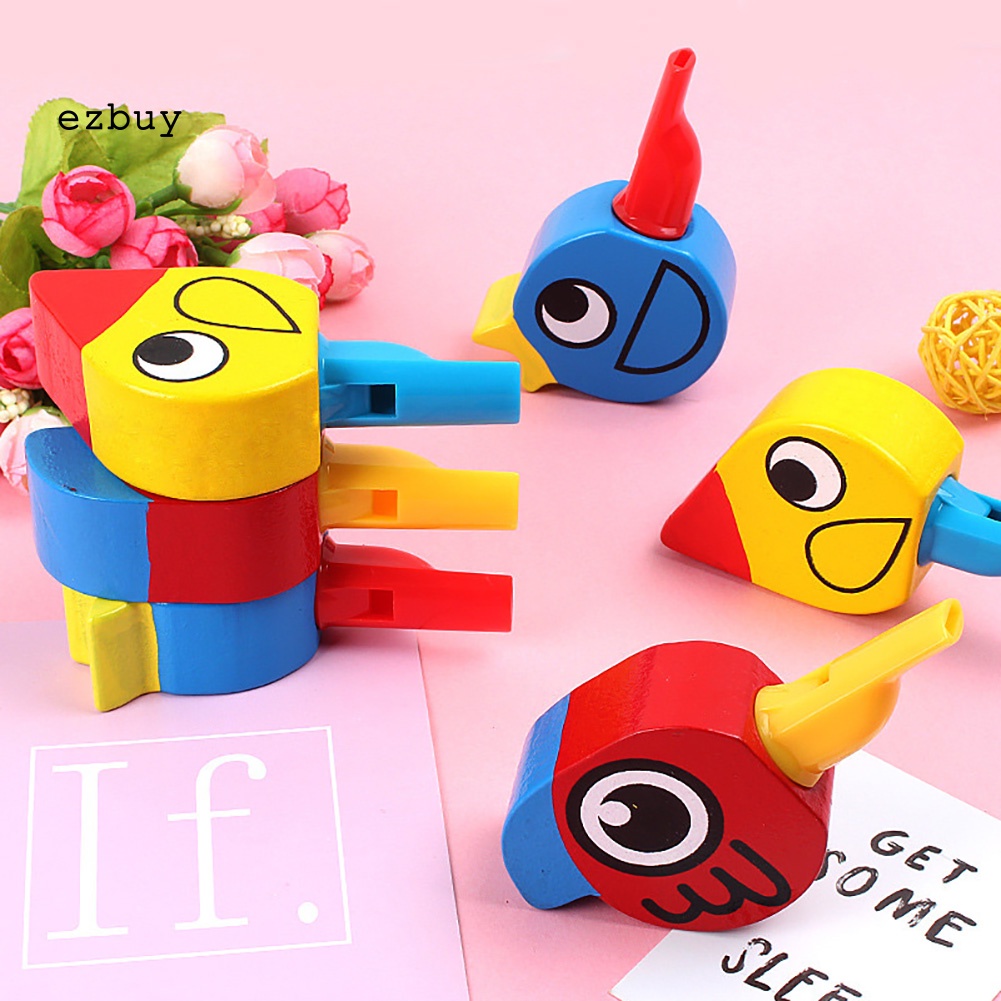 Còi Gỗ Hình Chú Chim Nhiều Màu Sắc Dùng Làm Đồ Chơi Cho Bé