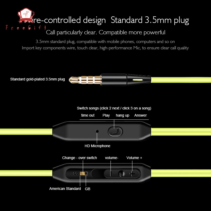 Tai Nghe Nhét Tai S500 Có Micro Jack Cắm 3.5mm Âm Thanh Siêu Trầm