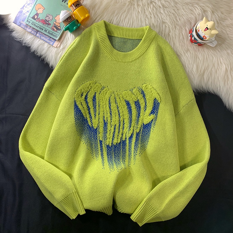 Áo len tay dài cổ tròn dáng rộng thời trang Hàn Quốc cho nam size M-2XL