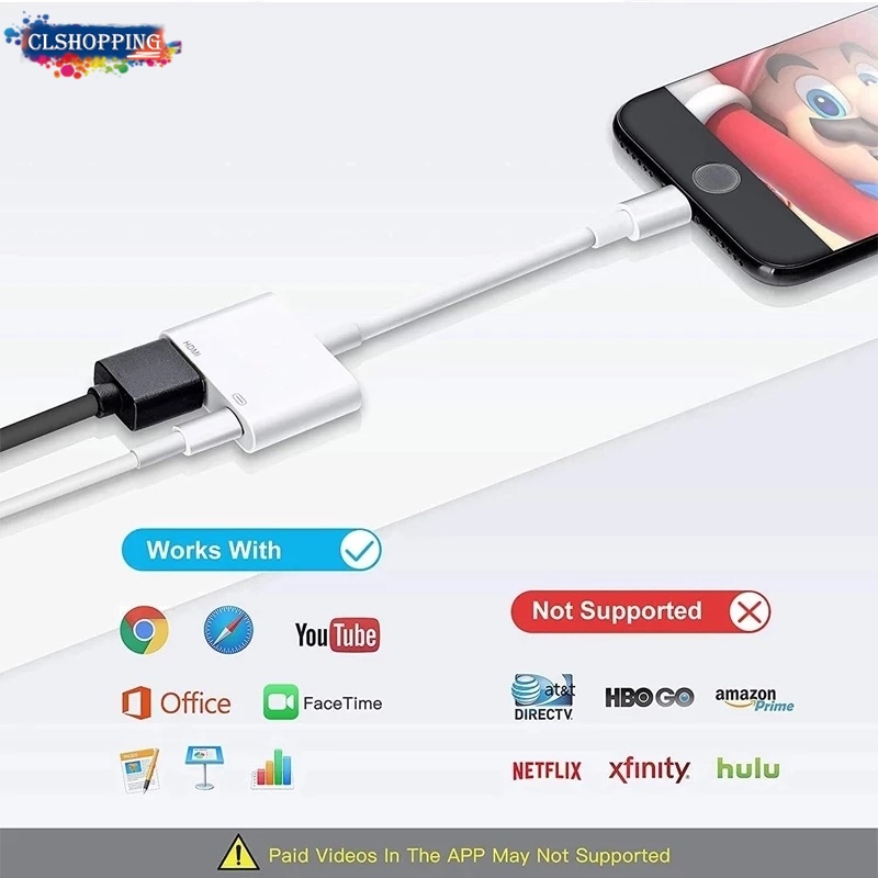 Bộ Chuyển Đổi 1080P Digital AV Sang HDMI Cho Điện Thoại Di Động i-Phone i-Pad Sang TV HD
