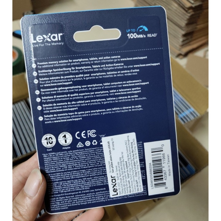 Thẻ nhớ Lexar MicroSDHC UHS-I 128Gb / 64Gb /32Gb Class 10 100MB/s - Bảo hành 2 năm