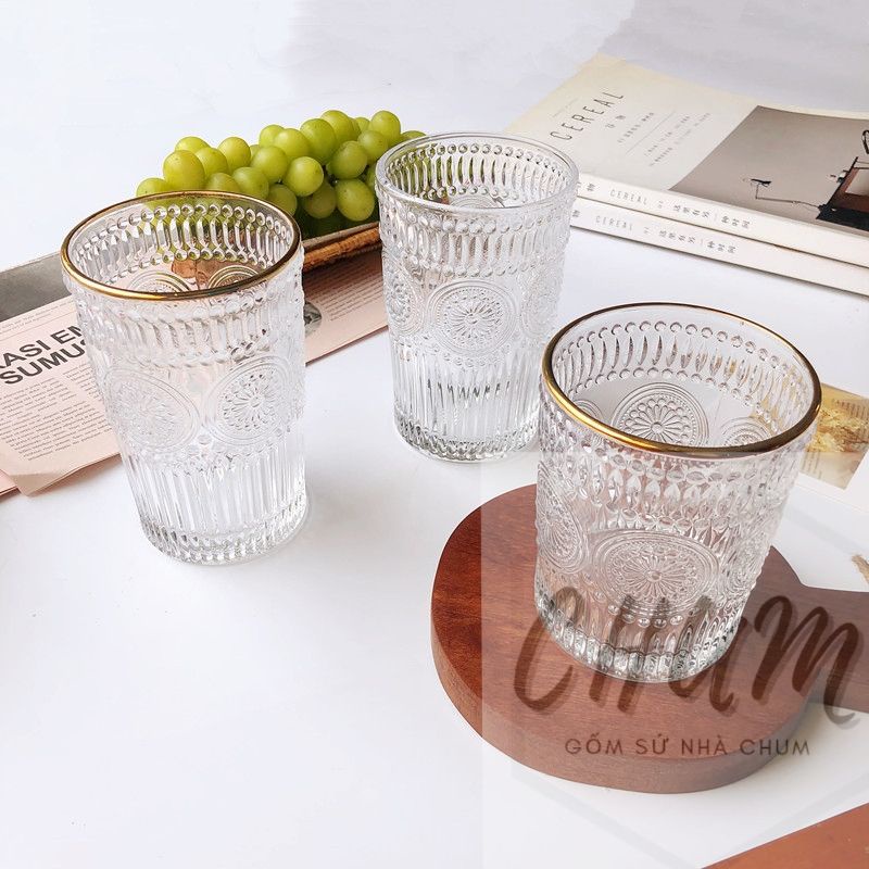Cốc thủy tinh,cốc đựng nước, đựng trà, cafe, bày trang trí Đế Quay siêu sang chảnh C10 C11