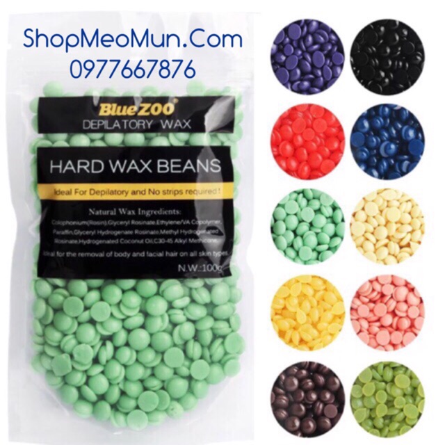 Combo Nồi Nấu Sáp wax Lông và sáp wax 100g blue zoo hard wax beans