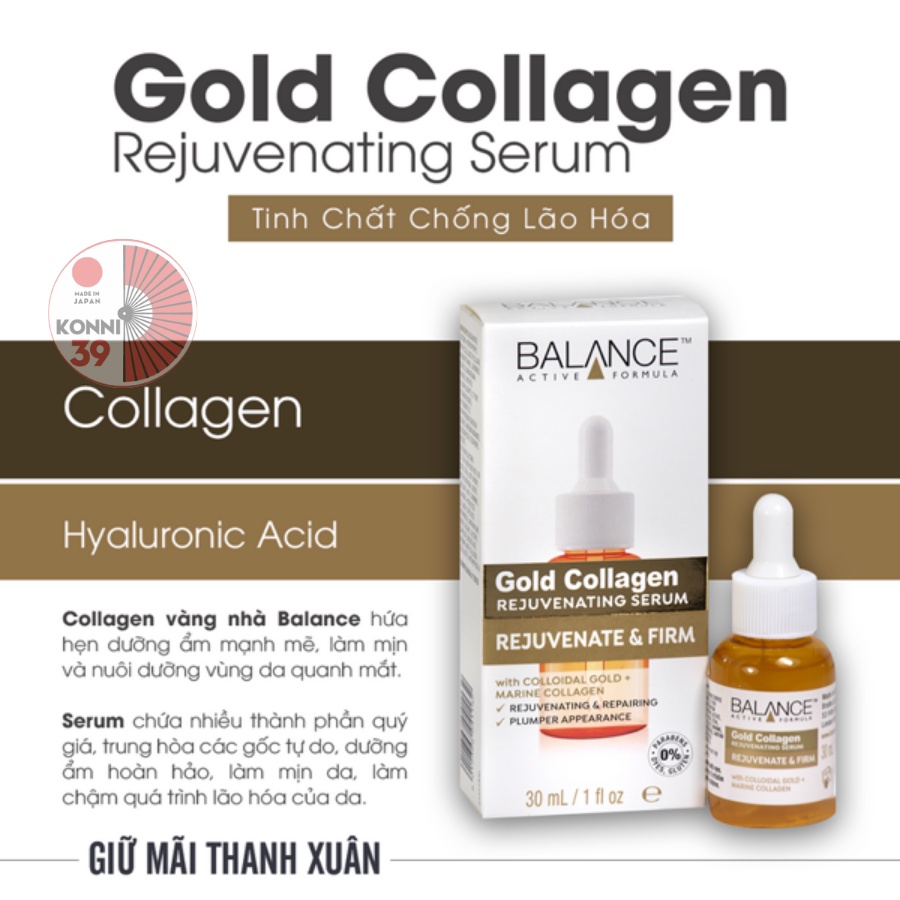 Serum trẻ hóa, tái tạo da Balance Active Formula Gold Collagen Rejuvenating 30ml - Bahachiha