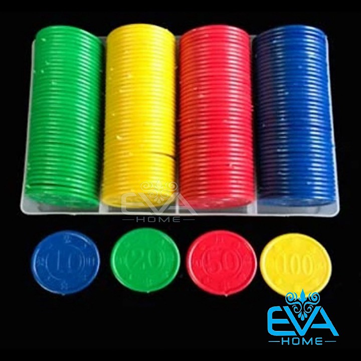 Bộ Đồ Chơi 160 Đồng Xu Nhựa Chip Poker