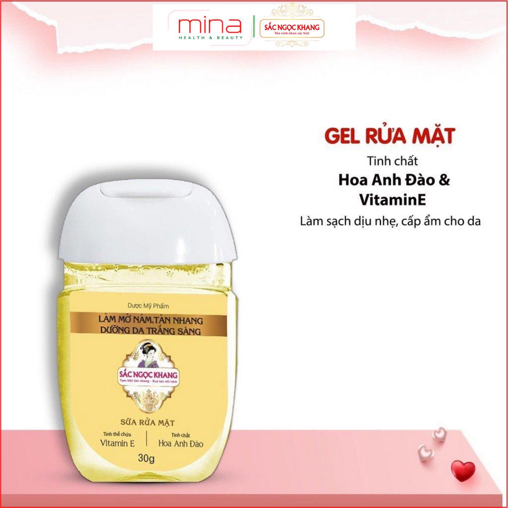 [Size du lịch] Sữa rửa mặt SẮC NGỌC KHANG 30g chiết suất hoa anh đào giúp làm sạch dịu nhẹ cho làn da mịn màng tươi sáng