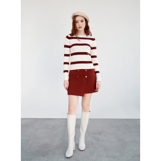 Chân váy A vạt chéo 6 khuy dạ 1CV1108 ADORE DRESS