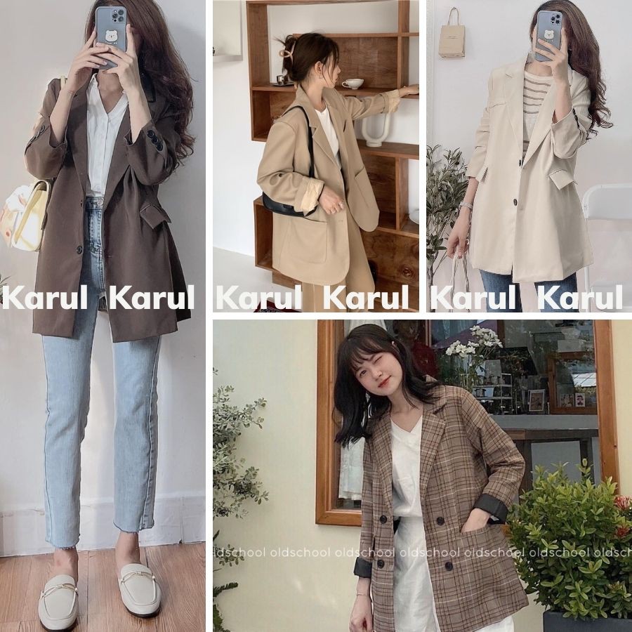ÁO BLAZER HÀN QUỐC 2 LỚP TÚI NẮP (ảnh thật/sẵn/có video), ÁO KHOÁC BLAZER 2 LỚP TÚI NẮP