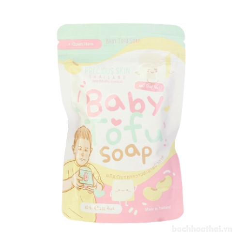 Xà bông tắm kháng khuẩn trắŉg da Baby Tofu Soap (dành cho trẻ từ 3 tuổi)