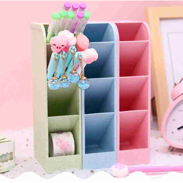 Hộp đựng bút để bàn làm việc, bàn học - Hộp đựng bút Cute nhiều ngăn dạng xiên