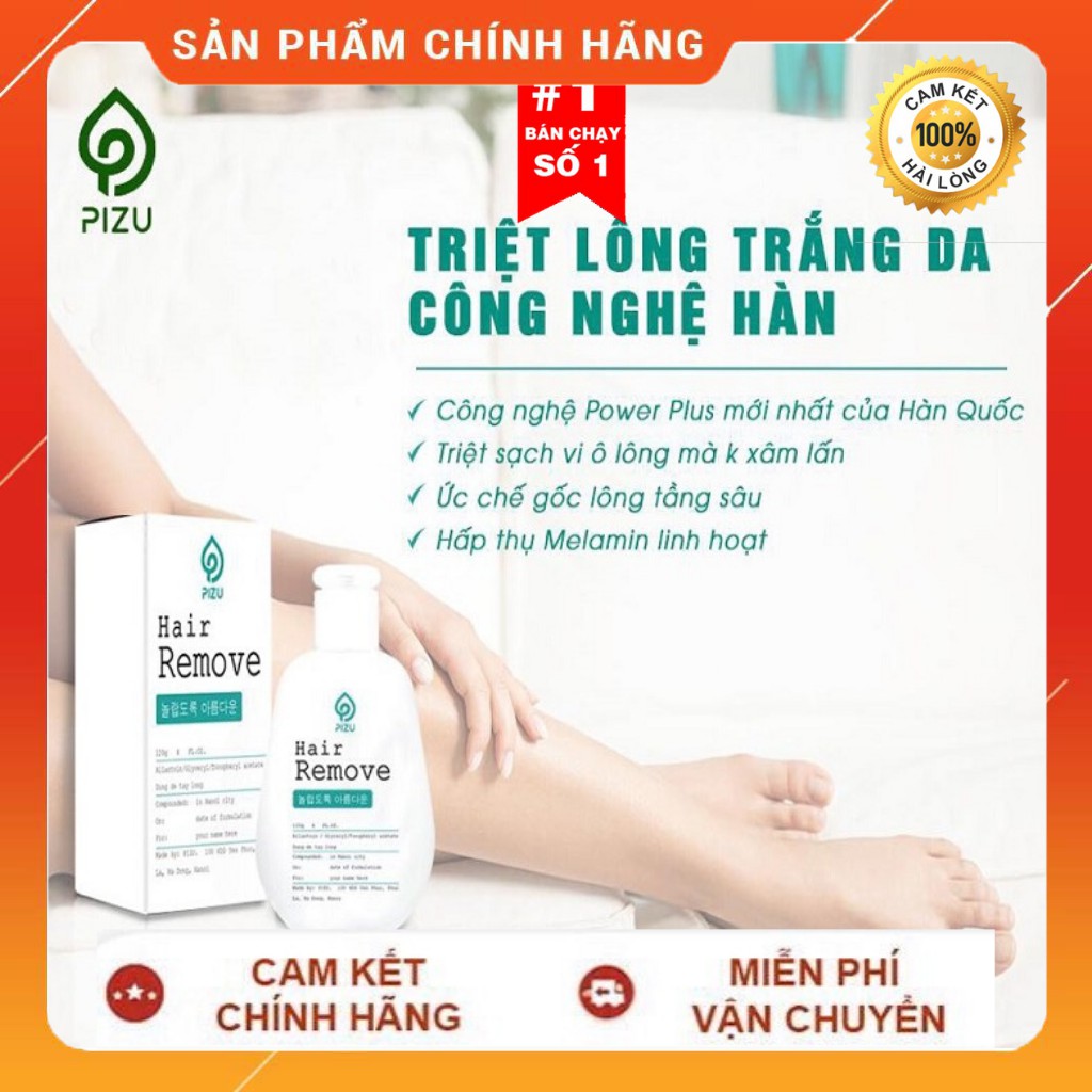 [HÀNG CHÍNH HÃNG] Kem Tẩy Lông Vùng Kín PIZU Hair Removal 120g Công Nghệ Mới Nhất Từ Hàn Quốc