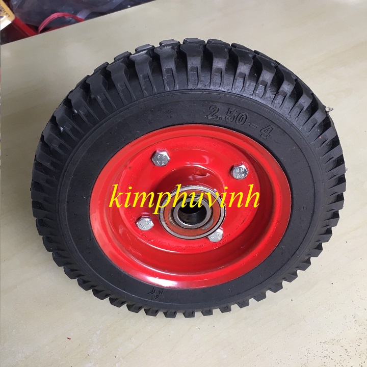 01 CÁI - 200mm BÁNH XE DẨY HÀNG 2T - BÁNH XE CAO SU LẮP XE ĐẨY 2 TẤT