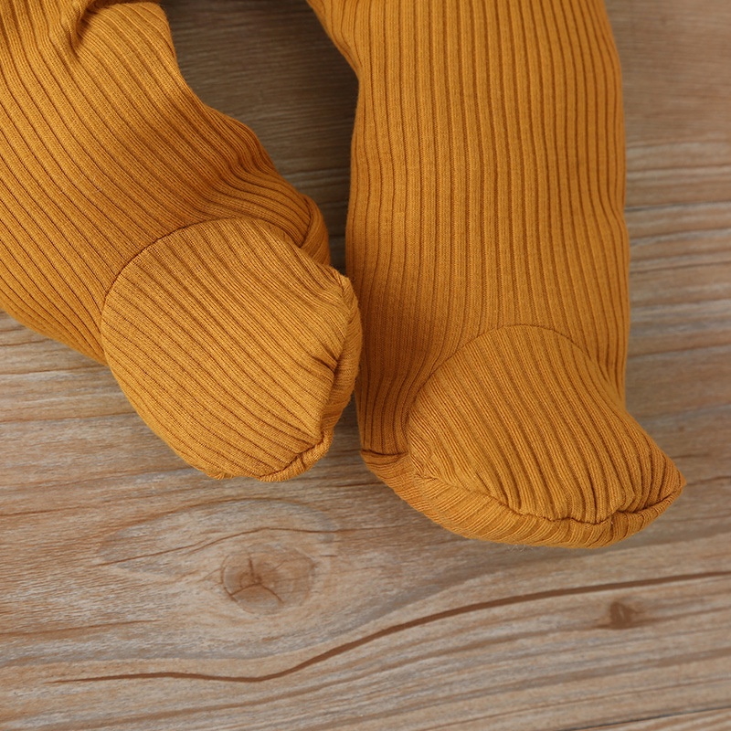 Body Tay Dài Cho Bé Trai Bé Gái Sơ Sinh 0-9 Tháng,Bodysuit Liền Thân Kèm Băng Đô Cài Tóc Màu Trơn Dễ Thương