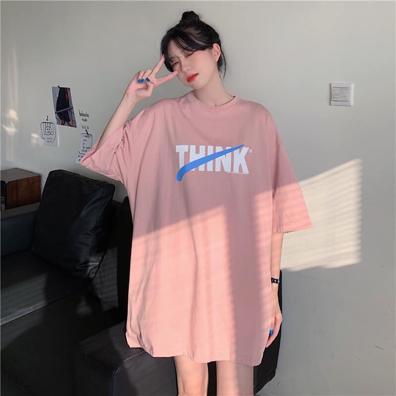 Áo thun tay lỡ form rộng - phông nam nữ cotton oversize - T shirt Think - 2N Unisex
