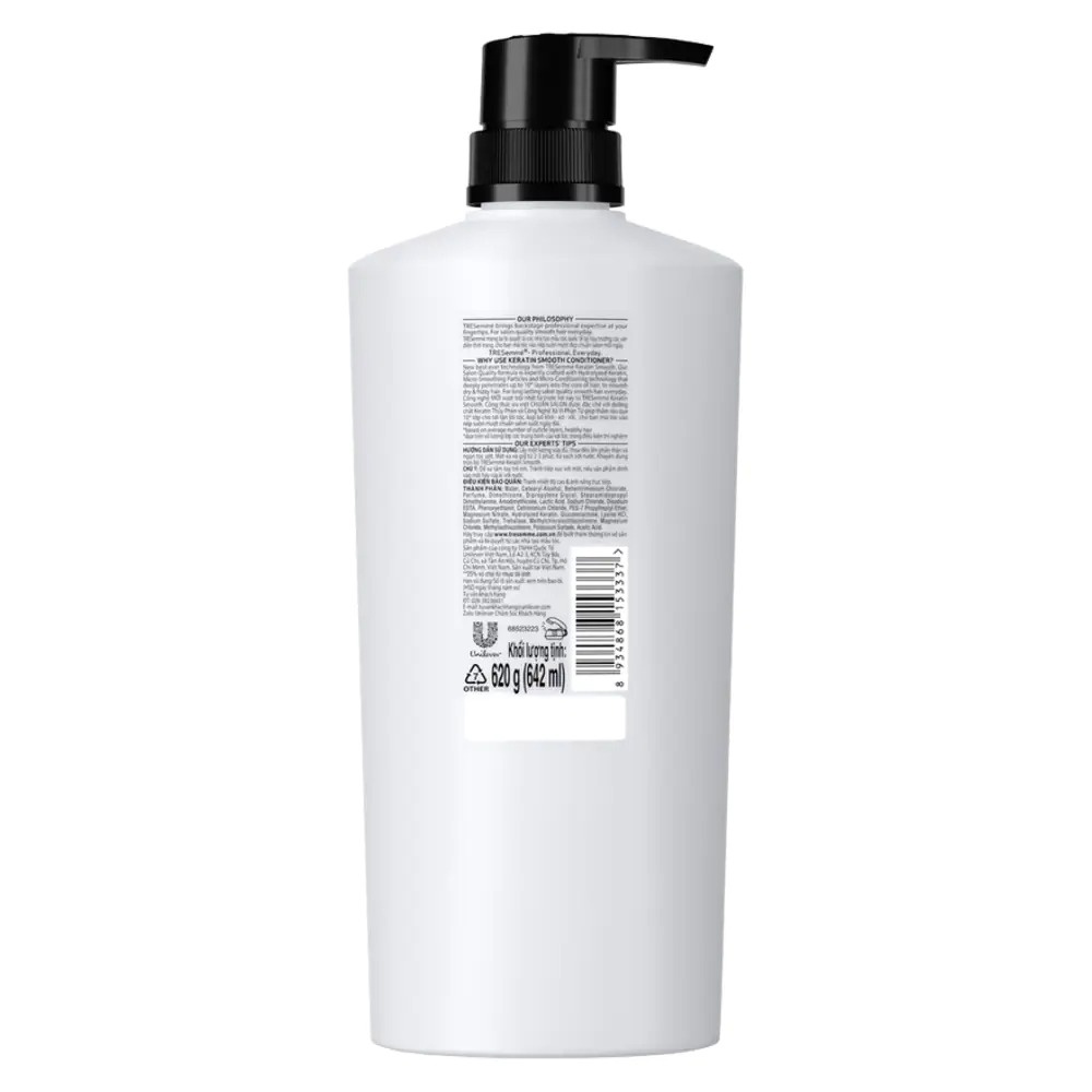 Dầu Xả Tresemmé Keratin Smooth Tinh Dầu Argan &amp; Keratin Vào Nếp Suôn Mượt 620g