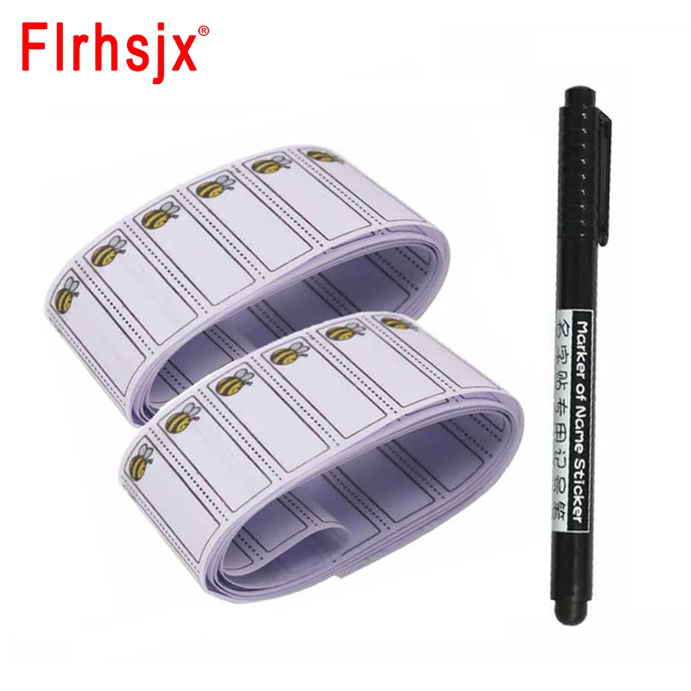 Set 100 / 200 Nhãn Dán Ủi Lên Quần Áo Và 1 Bút Tự Do Hình Chú Ong