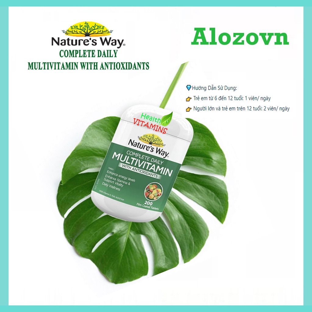 Tảo Úc Nature’s Way - Vitamin Tảo Tổng Hợp Complete Daily Multivitamin