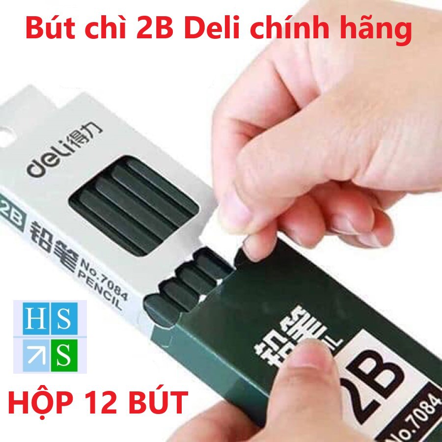 Hộp 12 bút chì DELI 2B (Hàng chính hãng) - HS Shop Đà Nẵng