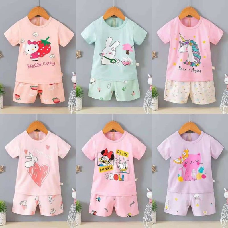 Bộ cotton lạnh xuất Hàn mềm mát cho bé (hàng đẹp)