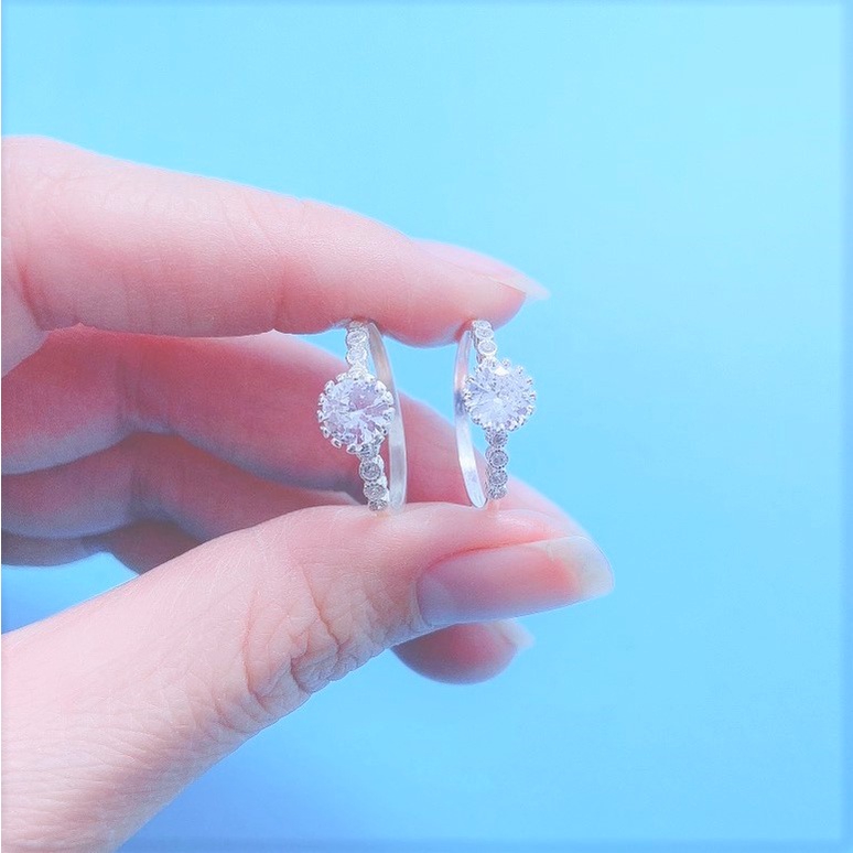 Nhẫn nữ bạc ta đính đá hình hoa mặt trời lấp lánh rất xinh - Trang sức bạc Evasilver