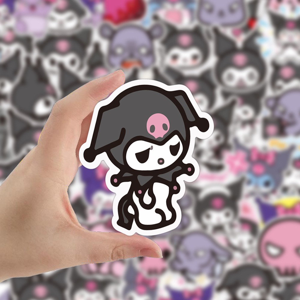 Set 50 sticker chống thấm nước họa tiết Kuromi vẽ graffiti trang trí