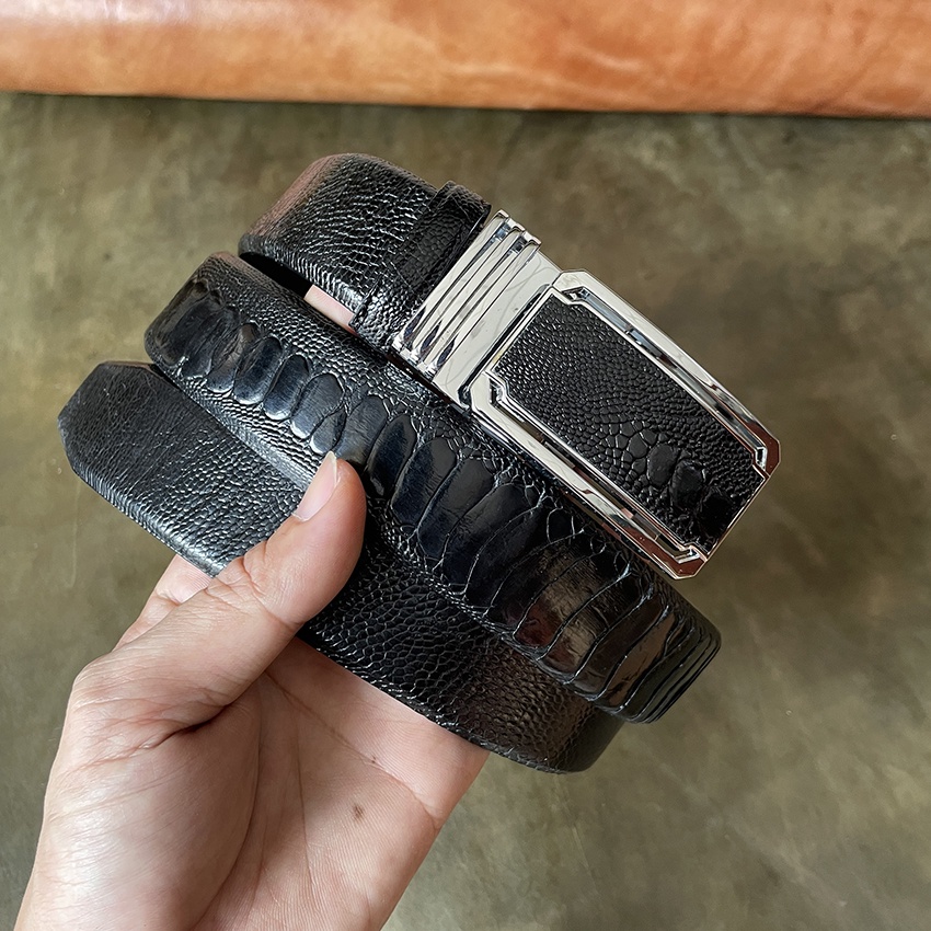 Dây Nịt Thắt Lưng Nam Da Đà Điểu Cao Cấp TMD34 Size Rộng 3.4cm Đủ Bao Màu Phong Cách Sang Trọng Full Hộp