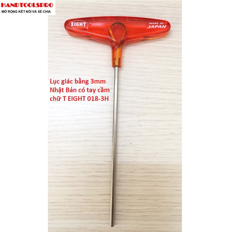 Lục giác bằng 3mm Nhật Bản có tay cầm chữ T EIGHT 018-3H