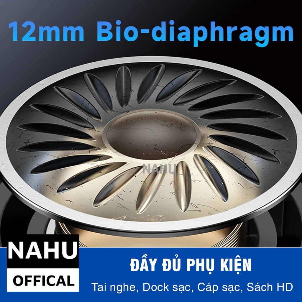 Tai Nghe Bluetooth Pro Màu Đen Chính Hãng NAHU True Wireless Không Dây Có Mic Chống Ồn Ko Dây Nhét Tai Nguyên Seal