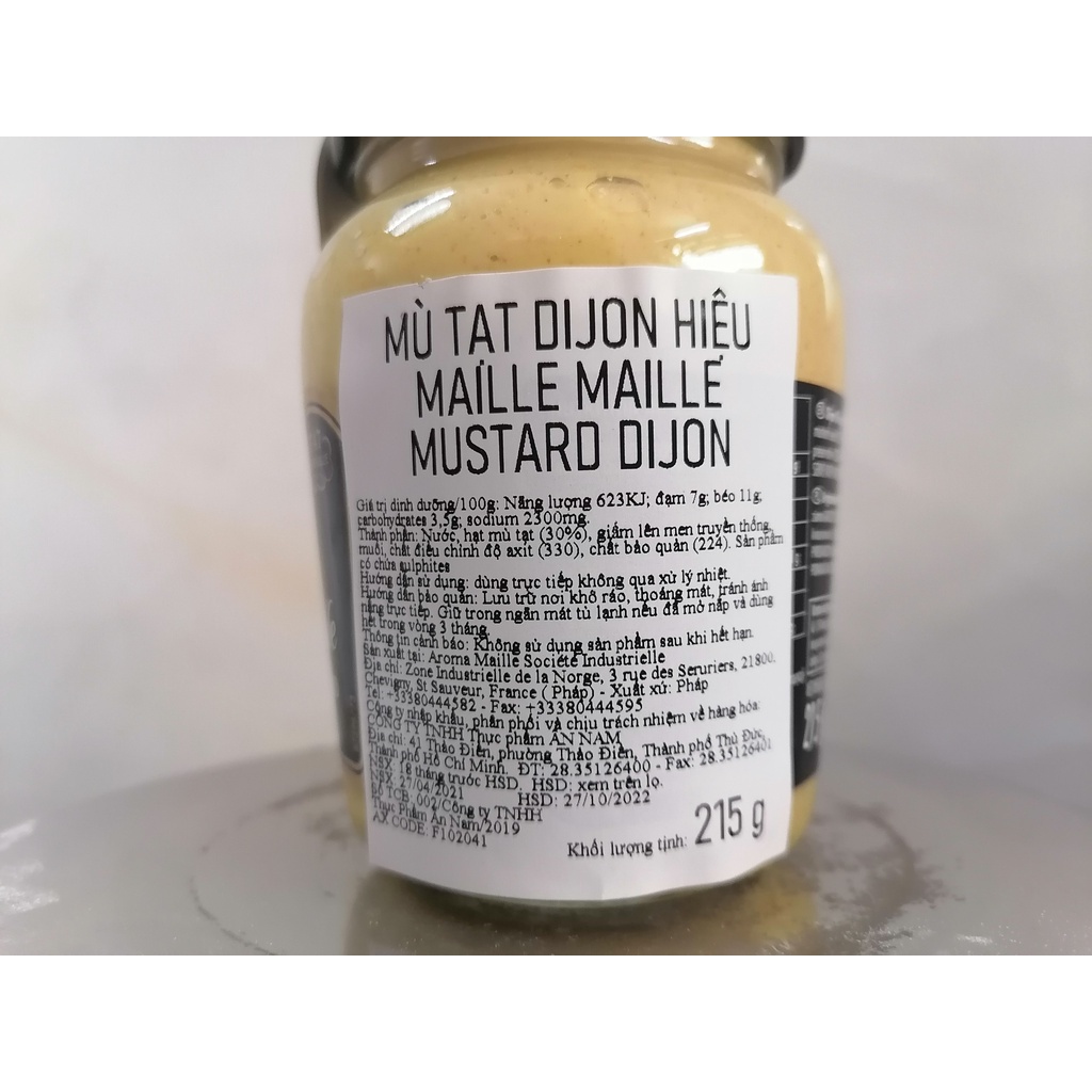 [Lọ nhỏ 215g – MỊN] MÙ TẠT VÀNG [France] Dijon MAILLE Originale Mustard (anm-hk)