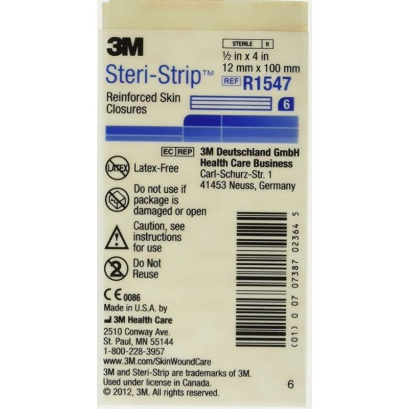 Miếng dán thay chỉ khẩu da 3M STERI-STRIP R1547 kích thước 12mmx100mm