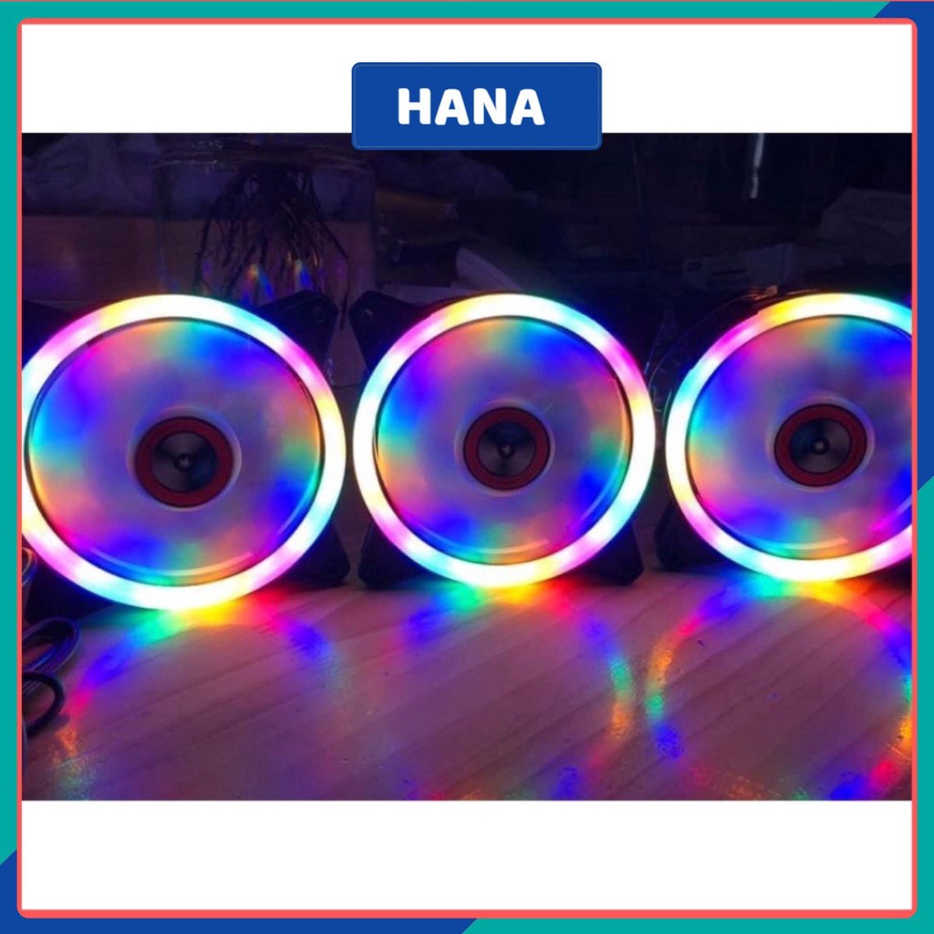 Combo 3 Quạt Tản Nhiệt Fan Led 12cm làm mát máy tính. Cắm nguồn trực tiếp không qua HUB