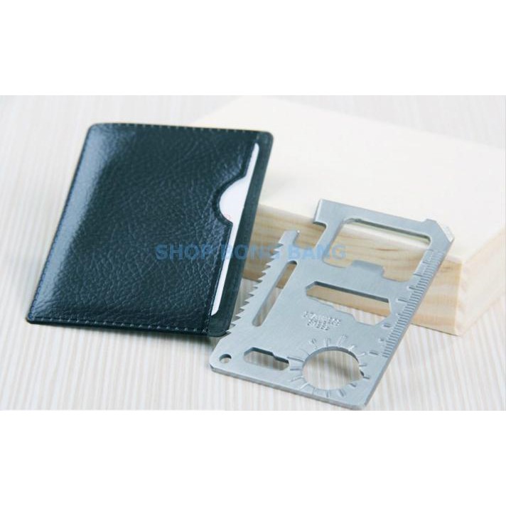 Miếng thép đa năng 11 công dụng  (Steel Credit Card Survival Tool)‎