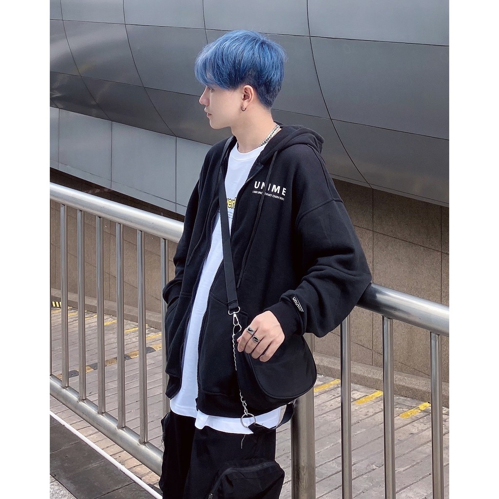 Áo khoác dây kéo Unime Hoodie Zip Flex 1.0 - Màu đen | BigBuy360 - bigbuy360.vn