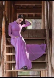 Áo dài lụa cao cấp kèm quần phi