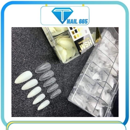 Móng up tay nail fom bầu , Móng úp HSM fom nhọn bầu chuẩn loại sịn hôp 500 móng dẻo
