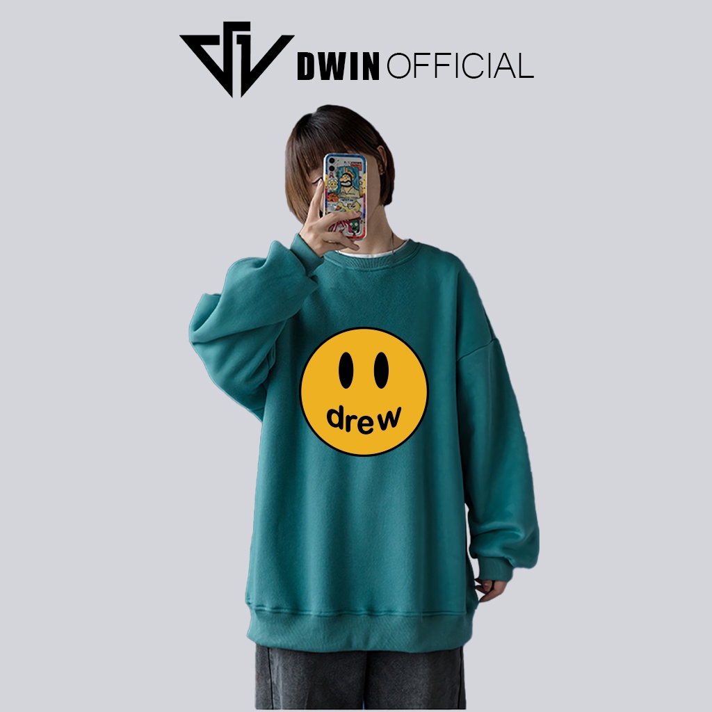 Áo sweater nỉ Drew unisex DWIN basic nam nữ form rộng oversize local brand SP00096