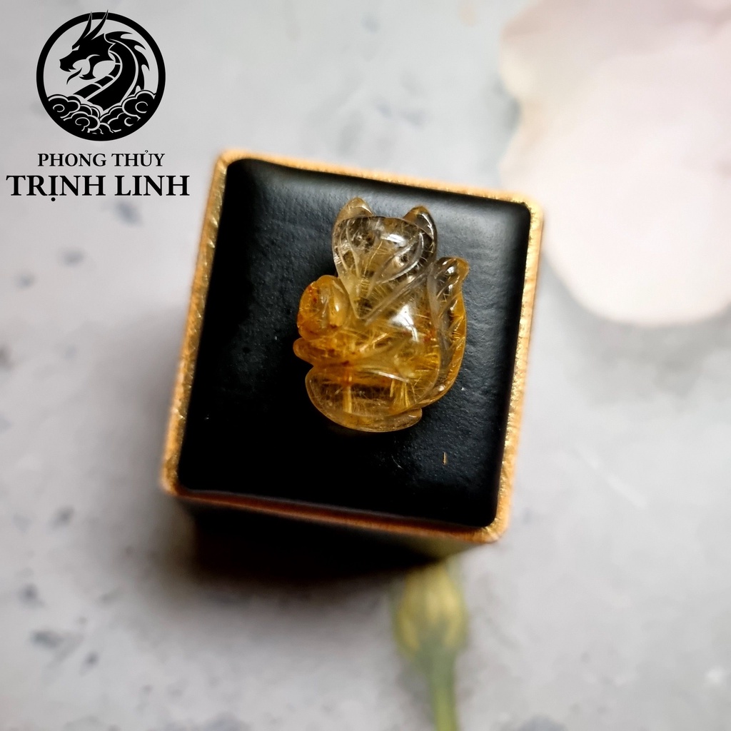 MẶT DÂY CHUYỀN CỬU VỸ HỒ LY ÔM HOA - TỲ HƯU MÀU VÀNG  - LÔ 1
